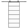 vidaXL bīdāmās durvis ar stiprinājumiem, melns, stikls, 90x205 cm