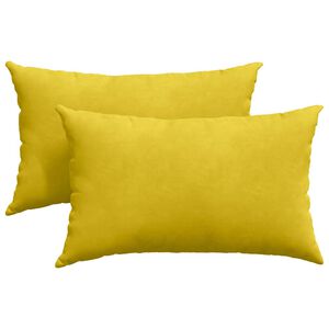 vidaXL Dīvāna spilveni 2 pcs Dzeltena 50 x 30 cm Korduroja audums