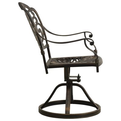 vidaXL grozāmi dārza krēsli, 2 gab., liets alumīnijs, bronzas krāsā