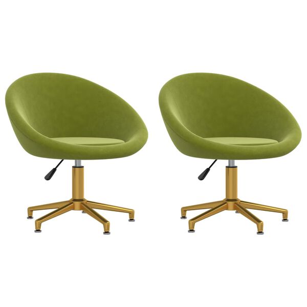 vidaXL virtuves krēsli, 2 gab., gai&scaron;i zaļ&scaron; samts