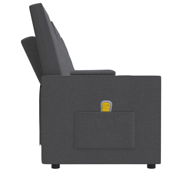 vidaXL četrvietīgs masāžas dīvāns ar glāžu turētājiem, gai&scaron;i pelēks