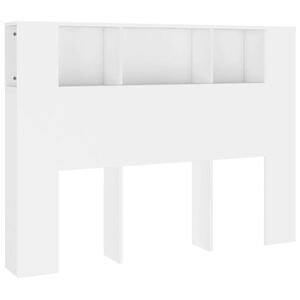 vidaXL gultas galvgalis ar plauktu, balts, 140x18,5x104,5 cm
