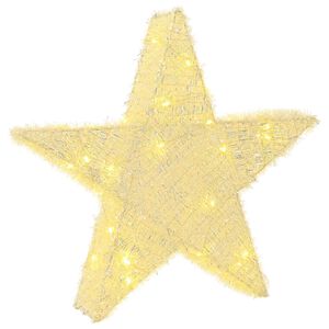 vidaXL 3D Ziemassvētku zvaigzne 50 LED Silti balts 55 x 53,5 x 10 cm