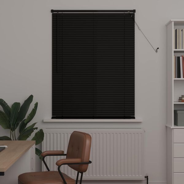 vidaXL Venēcijas žalūzija Regulējams Melna 150 x 100 cm PVC