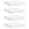 vidaXL sienas plaukti, 4 gab., balti, 23x23,5x3,8 cm, MDF