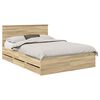 vidaXL Gultas rāmis Sonoma ozols 150 x 200 cm Inženieru koks