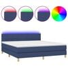 vidaXL atsperu gulta ar matraci, LED, zils audums, 160x200 cm