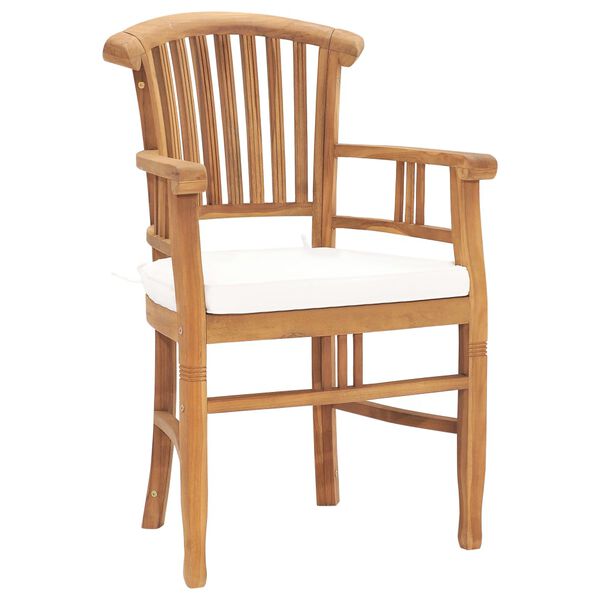 vidaXL 3-daļīgs dārza mēbeļu komplekts ar matračiem, masīvs tīkkoks