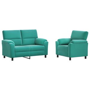 vidaXL Dīvānu komplekts 2 pcs Tirkīzzila Samts