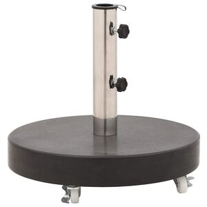 vidaXL saulessarga pamatne, melna, granīts, 30 kg, apaļa