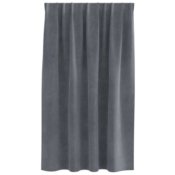 vidaXL Aptum&scaron;ojo&scaron;ie aizkari 2 pcs Gai&scaron;i pelēks 140 x 140 cm Samts