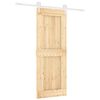 vidaXL Slīdo&scaron;ās durvis Dabisks un balts 80 x 210 cm Cieta priedes koks