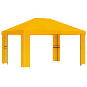 vidaXL Nojume 4 &times; 3 m Dzeltena Poliesters un tērauds 190 gsm