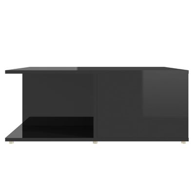 vidaXL kafijas galdiņš, spīdīgi melns, 80x80x31 cm, skaidu plāksne