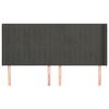 vidaXL galvgalis ar malām, tum&scaron;i pelēks samts, 203x16x118/128 cm