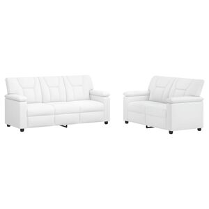 vidaXL Dīvānu komplekts 2 pcs Balts Mākslīgā āda