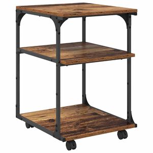 vidaXL Printera statīvs Vecs koks 43 x 48 x 64 cm Inženierijas koks