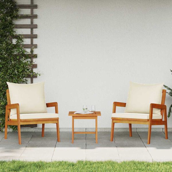 vidaXL Bistro komplekts ar spilvenu 3 pcs Brūna 59.5 x 65 x 72 cm