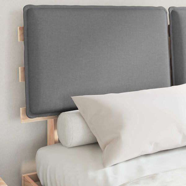 vidaXL Gultas rāmis ar polsterētu galvas balstu Gai&scaron;i pelēks