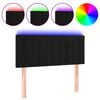 vidaXL gultas galvgalis ar LED, 80x5x78/88 cm, melns samts