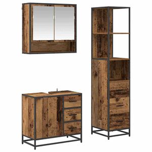 vidaXL Vannas istabas mēbeļu komplekts ar atvilktni 3 pcs Vecs koks