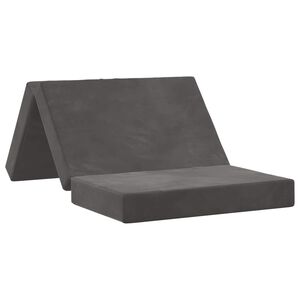 vidaXL Salokāms dīvāngulta 80 x 67 x 45 cm Tum&scaron;i pelēka
