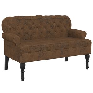 vidaXL sols ar atzveltni, brūns, 119,5x64,5x75 cm, mākslīgā zam&scaron;āda