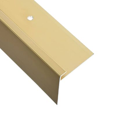 vidaXL kāpņu profili, F forma, 15 gab., 134 cm, zelta krāsas alumīnijs
