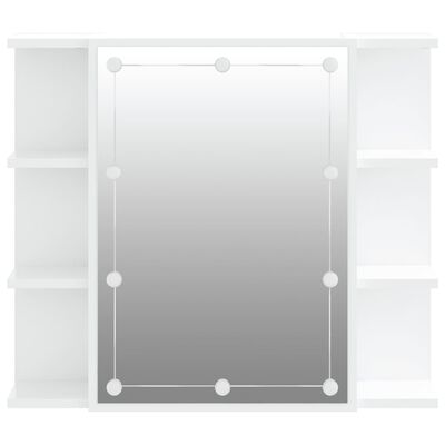 vidaXL spoguļskapītis ar LED, balts, 70x16,5x60 cm