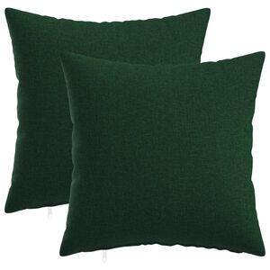 vidaXL Spilvenu pārvalks 2 gab. HEERLEN Tum&scaron;i zaļ&scaron; 30 x 30 cm Audums