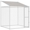 vidaXL Suņu būda ar jumtu Sudraba 200 x 200 x 258 cm Tērauds un PE