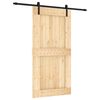 vidaXL Slīdo&scaron;ās durvis Dabiska un melna 100 x 210 cm