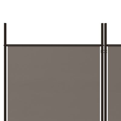 vidaXL 4-paneļu istabas aizslietnis, 200x180 cm, antracītpelēks audums