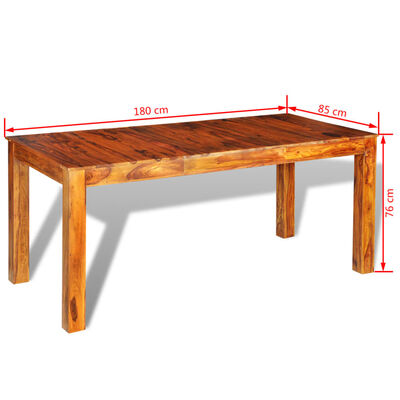 vidaXL virtuves galds, 180x85x76 cm, masīvs rožkoks
