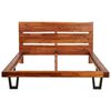 vidaXL gultas rāmis, dabīgas formas malas, akācijas masīvkoks, 120 cm