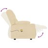 vidaXL četrvietīgs masāžas krēsls ar glāžu turētāju, krēmkrāsas