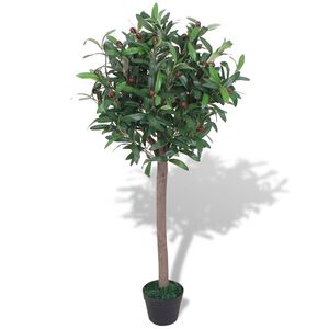 vidaXL mākslīgais augs, dižciltīgais laurs ar podiņu, 120 cm, zaļ&scaron;
