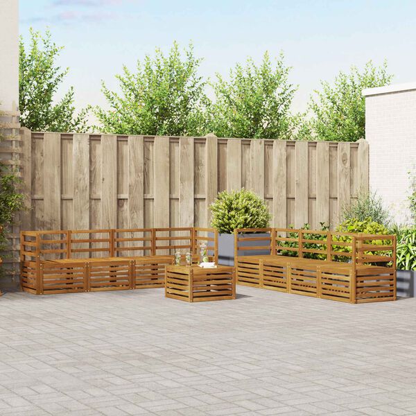 vidaXL Dīvāna komplekti 9 pcs Dabiska Cietā akācijas koks