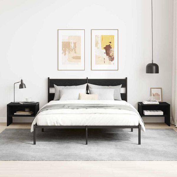 vidaXL Nakts skapītis 2 pcs Melns ozols 40 x 40 x 30 cm