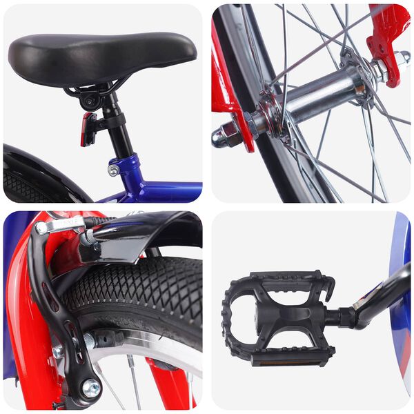 vidaXL Bērnu Velosipēds 18 Collas 5-7 gadiem Tum&scaron;i zils