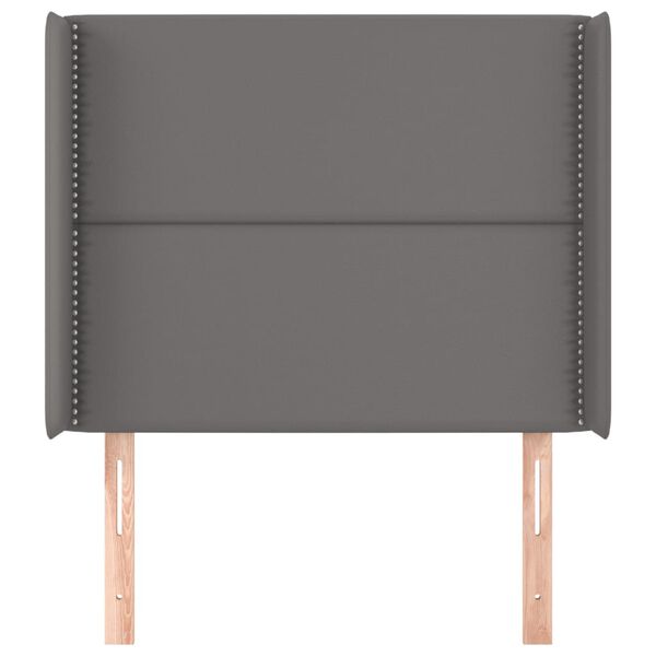 vidaXL galvgalis ar malām, 93x16x118/128 cm, pelēka mākslīgā āda