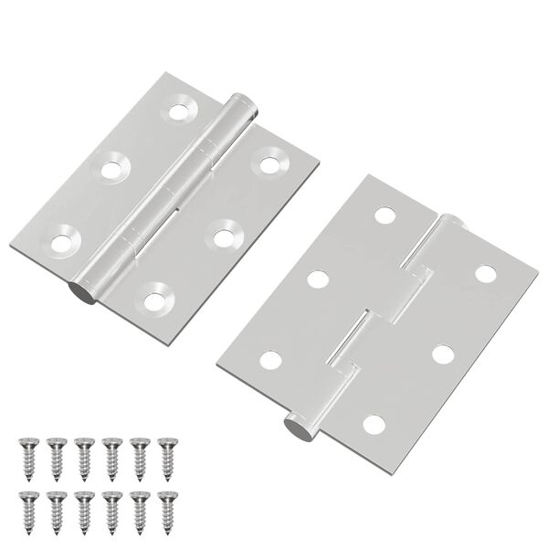 vidaXL Eņģe 2 pcs Sudraba 50 x 38 x 1,3 mm Tērauds