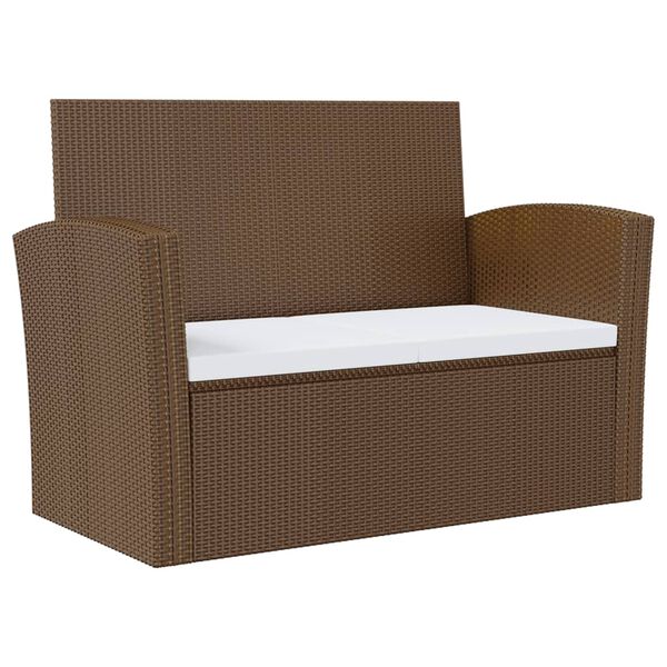 vidaXL 16-daļīgs dārza atpūtas mēbeļu komplekts, brūna PE rotangpalma