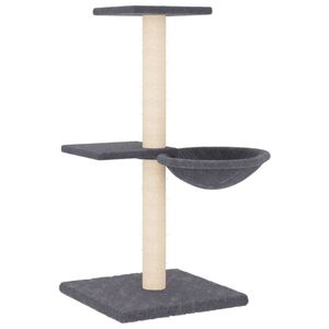 vidaXL kaķu māja ar sizala stabiem nagu asinā&scaron;anai, 72 cm, pelēka
