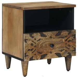 vidaXL Gultas skapis Brūna 40 x 33 x 46 cm Cieta mango koksne