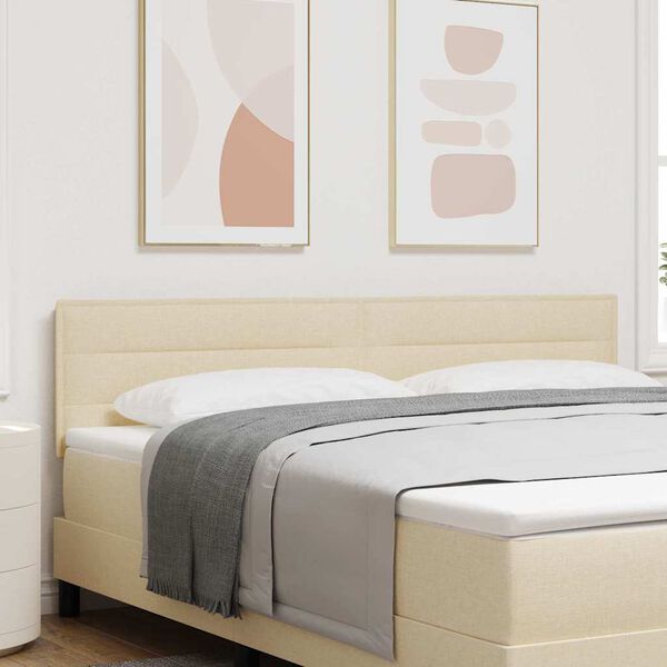 vidaXL Galvgalis ar galvas klāju Krēmkrāsa 180 cm Mākslīgā āda