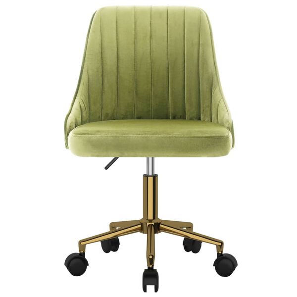 vidaXL grozāmi virtuves krēsli, 6 gab., gaiši zaļš samts