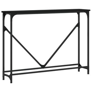 vidaXL konsoles galdiņ&scaron;, melns, 102x22,5x75 cm, inženierijas koks