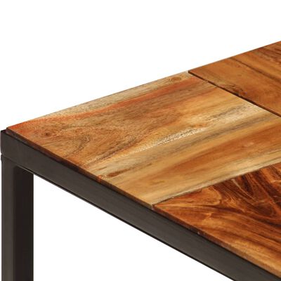 vidaXL kafijas galdiņš, 110x60x40 cm, akācijas masīvkoks un tērauds