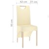 vidaXL virtuves krēsli, 6 gab., krēmkrāsas mākslīgā āda